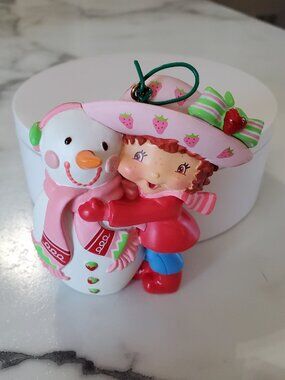 Vintage Strawberry Shortcake with Snowman Ornament